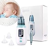 Nasensauger, Elektrischer Baby Nasensauger, USB wiederaufladbarer Ohrenschmalz-Entferner mit 4 Silikon-Rotzsaugerdüsen für Säuglinge und Kleink