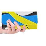 Einzigartige Abstrakte Acryl Moderne Malerei Fragment Bunte Frauen Trifold Brieftasche Lange Geldbörse Kreditkarteninhaber Fall H