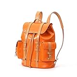 WQXD Retro Orange Damen Moderne Mode-Rucksack, Unisex 15-Zoll-Laptop-Rucksack, Herren-Reise-Business-Tagesrucksack, Schulheftasche (Color : Orange, Größe : 17x33x44cm)