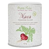 Maca-Pulver Premium (Bio Roh Vegan) Macawurzel Schwarz Rot-Lila Gelb, 100% Rein Ohne Zusätze - Superfood für Power Smoothies - Organic Raw Maca Root Powder Black Red-Purple Yellow | PureRaw 150g