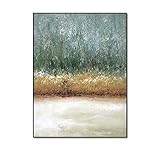 Abstrakte grüne See Goldfolie Leinwand Gemälde Wandkunst nordische Wohnkultur Druck Poster modernes ästhetisches Bild Wohnzimmer Dekor 50x70cm kein R