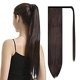 BARSDAR 66 cm lang glatt gewickelt Pferdeschwanz Verlängerung synthetisches Haar Zopf weiche Haarverlängerung Haarteil für Frauen/ Mädchen 120 g Ponytail Ex