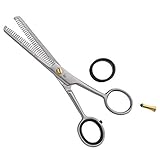 OTTO HERDER® EFFILIERSCHERE - Haarschere Friseurschere 6 Zoll 16,5 cm aus rostfreiem Edelstah mit goldener Schraube - Effilierschere Scharf Haarschneideschere zum Ausdünnen der H