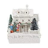 Amosfun Weihnachtshaus mit LED Licht Schneehaus Beleuchtung Weihnachtsdorf Beleuchtetes Haus Deko Weihnachtsstadt Winter Village Tischdeko Weihnachtsbeleuchtung Christmas Schmuck Dek