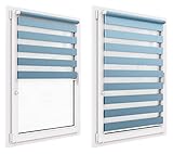 Doppelrollo ohne Bohren, 51x150 cm , Duo Rollo Klemmfix, Easyfix, lichtdurchlässig und verdunkelnd, Day&Night, Klemmrollo Sonnenschutzrollo Fensterrollo für Fenster & Tü