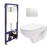 WC-Vorwandelement Wand WC SET WC-Sitz Soft Close Komplettset Spülkasten NEU OV