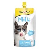 GimCat Milk - Katzenmilch aus echter laktosereduzierter Vollmilch mit Calcium für gesunde Knochen - 1 Beutel (1 x 200 g)