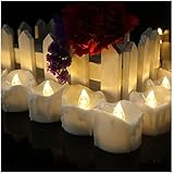 FAWFDF Packung mit 4 Timer-LED-Kerzen, gelbes Licht Tear Anniversaire Battery Decorativa, 6 Stunden an, 18 Stunden aus w