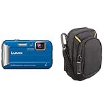 Panasonic LUMIX DMC-FT30EG-A Outdoor Kamera (16,1 Megapixel, 4X Opt. Zoom, 2,6 Zoll LCD-Display, 220 MB interne Speicher) & Amazon Basics Kameratasche für Kompaktkameras, mittlere Größ