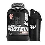 3kg Mammut Formel 90 Protein Eiweißshake - Set inkl. Protein Shaker, Riegel. Powderbank, Griffpolster oder Tasse (Chocolate, Gratis Mammut Shaker)