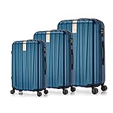 Upupto 3-teiliges Gepäck-Set mit Spinner-Rad, Trolley Case Travel Wendel Walzkoffer mit Teleskopgriff für Männer Frauen,B