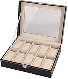 Uhr Box Schmuckschatulle Herren Damen Geschenk Reisen Hochwertige Pu-Leder Herren Und Damen Schiebe Dachfenster Aufbewahrungsbox-10 Ziffern Sort Out Org