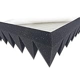 Akustikpur Akustikschaumstoff Pyramidenschaumstoff SELBSTKLEBEND - Schalldämmmatten zur effektiven Akustik Dämmung, ca. 49 cm x 49 cm x 7