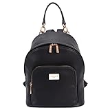 David Jones - Damen Kleine Rucksack Backpack - Frauen Weiches PU Leder Daypack - Casual City Mode Tagerucksack Schultasche Schulranzen Schulrucksack - Damenrucksack Städt Mädchen Fashion - Schw