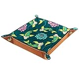 PLOKIJ Koi-Fisch-Tablett zur Aufbewahrung, PU-Leder Schmuck, Nachttisch, Schnappverschluss, Design Würfel-Halter, Organizer, Uhr, Münzen, Schlüssel, Schmuck