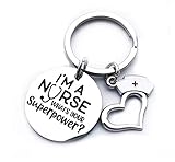 Krankenschwester Schlüsselanhänger 'I'm a Nurse. What's your Superpower?' mit Herz Mütze | Arzt | Geschenk | Frauen | Damen | Mädchen | Pfleger | Nurse | M