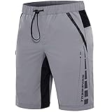 Cycorld MTB-Hose-Radlerhose-Herren-Fahrradhose, Schnelltrocknend Radhose Herren Kurz, Mountainbike Hose Herren Elastische Outdoor Bike Shorts (Fr Gray Ohne Pad, L)