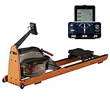 MOBI FITNESS Rudergerät Hölzerne Rudermaschine mit LCD-Display Ganzkörpertraining Benutzer bis 198 cm/120 kg Rower Fitnessgeräte Geräuscharm für zu Hause und Heimtraining