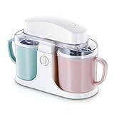 MNCYGJ Softeismaschine Für Zuhause 1L Automatischer Doppelzylinder Mini Frozen Yogurt Maschine DIY Sorbetmaschine, Eismaschine Mit Kompressor Digitale E