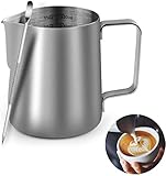 Milchkännchen Milch Aufschäumer Kännchen 350ml / 12oz 304 Edelstahl mit Latte Art Pen für die Herstellung von Cappuccino Latte Mokk
