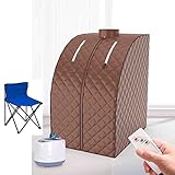 LLLZM Tragbare Dampfsauna,Leichtes Faltzelt, Infrarotkabine mit Fernbedienung und Campingstuhl, Personenbad Saunazelt Spa-Maschine Zur Gewichtsreduk