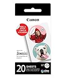 Canon ZINK Fotopapier Circle Sticker ZP-2030-2C (Für Canon Zoemini Fotodrucker, Papierformat 5x7,5 cm, mobiler Sofortdruck) Fotosticker selbstklebend, 20 B