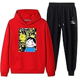 XSLGOGO Ranking of Kings Kapuzen Sweatshirt Hosen Sets Hiritsugu 2 Stück Set Anime Gedruckt Pullover Jogginghose Anzüge Unisex