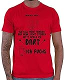 HARIZ Herren T-Shirt Mein Arzt Sagte Dart Darten Dartscheibe Sport Fun Trikot Inkl. Geschenk Karte Rot XXL