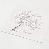 sendmoments Fingerabdruck Poster, Gästebaum Konfirmation, quadratisch 30x30 cm, personalisiert mit Text, kreative Verewigung der Gäste, originelles Gästebuch, optional mit Stempelk