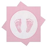 20 Servietten Babyfüße Fußabdruck Rosa Taufe Geburt Mädchen Babyparty