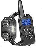 Trainingshalsband für Hunde, Wiederaufladbares Vibrationshalsband 2600Ft 800 Meter Fernbedienung IPX67 Wasserdicht 4 Trainingsmodi Anti Barking Hund Stopper Trainer G