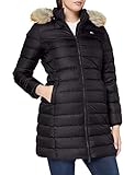 Tommy Jeans Damen Tjw Essential Hooded Down Coat Jacke, Schwarz, M