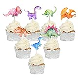 42 Stück Dinosaurier Geburtstagsparty Kuchen Dekoratives, Dinosaurier Cupcake Topper , Muffins Dessert Dekoration Topper fü
