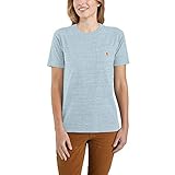 Carhartt Women's WK87 Workwear Pocket Short Sleeve T-Shirt (Regular and Plus Sizes), Tourmaline Snow H