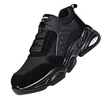 Quiteyan Arbeitsschutzschuhe Unisex,Cushion Safety Toe Athletischer Arbeitsschuh für Industrie und BAU,Black▁43