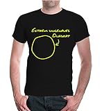 buXsbaum® Herren Unisex Kurzarm T-Shirt Bedruckt Extrem ungenaues Quadrat | Kreis Funshirt Geometrie | M Black-Neonyellow Schw