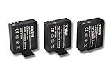 vhbw 3X Akku kompatibel mit Apeman A60, A70, A80 Videokamera Camcorder (900mAh, 3,7V, Li-Ion) mit Infochip