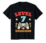 Kinder Level 7 Unlocked Game Controller 7th Birthday Gaming Gamer T-S