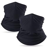 Arcweg 2PCS Multifunktionstuch Herren Schnelltrocknend Atmungsaktiv Weich Gesichtsmaske Damen Super Elastisch Sonnenschutz Verschleißfest Schlauchschal Halstuch Maske für Motorrad Schw