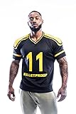 Herren T-Shirt American Football Style NFL Style Jersey 100% Polyester, schwarz / gelb, 3XL