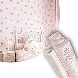 HIMAPETTR Herzförmige Dreidimensionale Dekoration Selbstklebend Kindertapete, Für Schlafzimmer Babyzimmer Junge Mädchen(10 * 0.53m),Rosa,3p