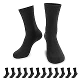 QINCAO Socken Herren Damen 12 Paar Sport Schwarz Baumwolle Lange Komfortbund Sock