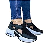 Sailsbury Damen-Sneaker mit Luftkissen-Sohle, gewebt, mit Klettverschluss, hohles Netz-Obermaterial, asiatische Größe 35–43, Sommer-Sneakers, Frauensneak