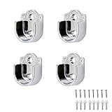 ZHIQIN 4 Pcs 25mm Kleiderstangen Halter Rundrohr Halterung Kleiderstange Spurstangenkopf Duschvorhangstange Schrankrohr Lag