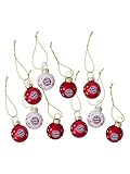 FC Bayern München Christbaumkugel 3cm 10er-Set rot/weiß