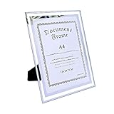 shuny A4 Photo Certificate Frame,A4 Bilderrahmen Aus Glas,A4 Urkunden Rahmen,Plakatrahmen,Aus dickem Glas,SchöNes Aussehen und Langlebig,Fotorahmen für Zertifikate, Dokumente und Fotos,Silb