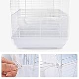 Furpaw Vogelkäfig Abdeckung, Vogelkäfig Schutznetz Mesh Rock mit Verstellbaren Kordelzug, Käfigabdeckung Belüftet für Vogelfutter Kleintiere, Weiß