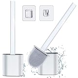 Runtodo WC-Bürste mit Halter - 2 Pack Tiefenreiniger Silikon Toilettenbürsten und Halter Schnelltrocknend Set mit Hak