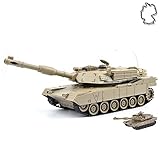 HSP Himoto M1A2 Abrams US.Army 2.4GHz RC Ferngesteuerter Panzer Tank, Kettenfahrzeug mit viele Funktionen, Schusssimulation, Sound- und Lichteffekte, Komplett-S