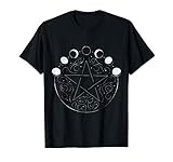 Pentagram Moon Phase Occult Pagan Wicca Gothic Kleidung T-S